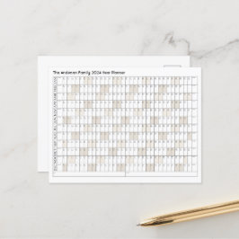 Postal Calendario de la oficina de nombre familiar del pl