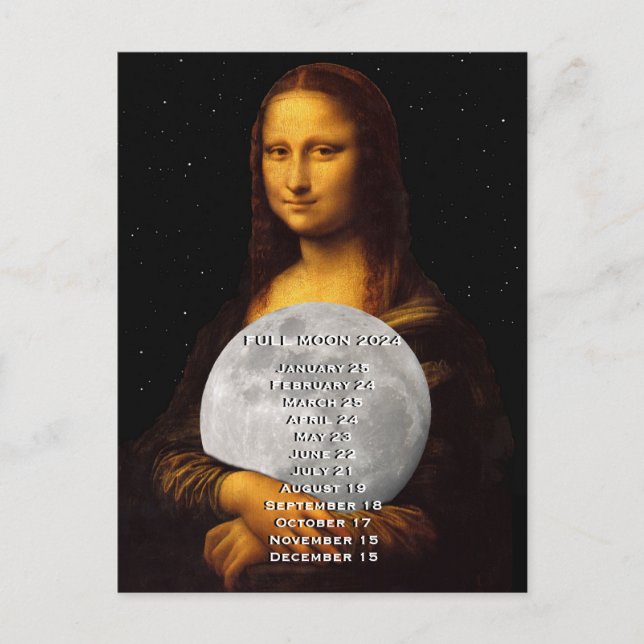 Postal Calendario de Luna Llena en Europa 2024 (Anverso)