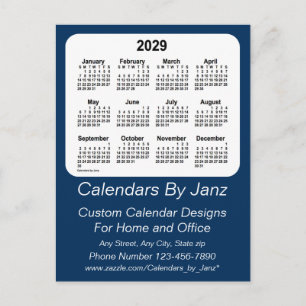Postal Calendario de Negocios Azul de Caja de Policía 202