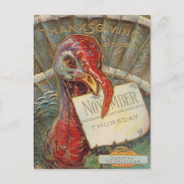 Postal Calendario de noviembre de comer pavo