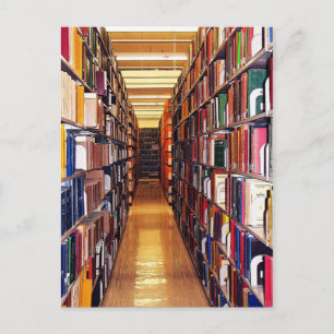 Postal Calendario de pila de bibliotecas