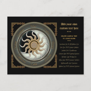 Postal Calendario de Sun y Moon Pagan Wheel 2012