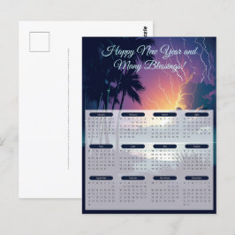 Postal Calendario de truenos y relámpagos de 2024