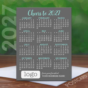 Postal Calendario de vacaciones 2027, logotipo de empresa