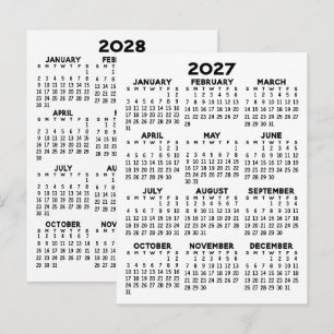 Postal Calendario de vista de 2 años - Mínimo básico