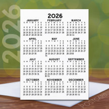 Calendario de vista de año completo - Mínimo básic