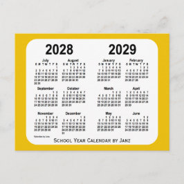 Postal Calendario del año 2028-2029 Gold Mini School de J