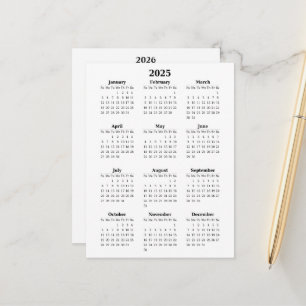 Postal Calendario del año básico 2025-2026
