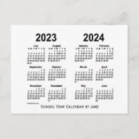 Calendario del año escolar blanco 2023-2024, de Ja