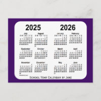 Calendario del año escolar púrpura 2025-2026 de Ja