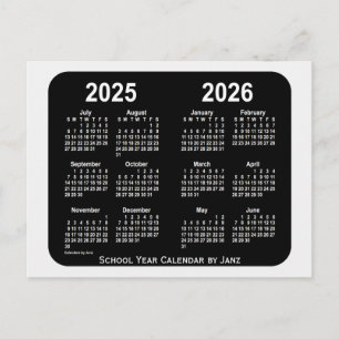 Postal Calendario del año escolar Smokey Neon 2025-2026,