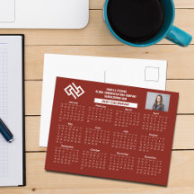 Calendario Empresarial Personalizado Rojo 2027 de