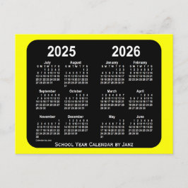 Postal Calendario escolar amarillo neón 2025-2026, de Jan