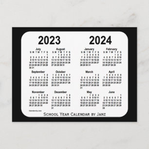 Postal Calendario Escolar en Blanco y Negro 2023-2024 por