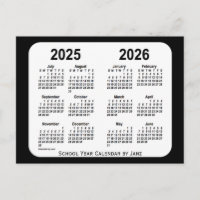 Calendario Escolar en Blanco y Negro 2025-2026 por