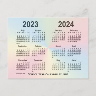 Postal Calendario escolar Rainbow Cloud 2023-2024, de Jan