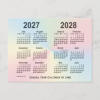 Calendario escolar Rainbow Cloud 2027-2028 de Janz