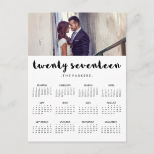Postal Calendario fotográfico mínimo moderno 2017
