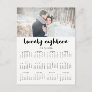 Postal Calendario fotográfico mínimo moderno 2018