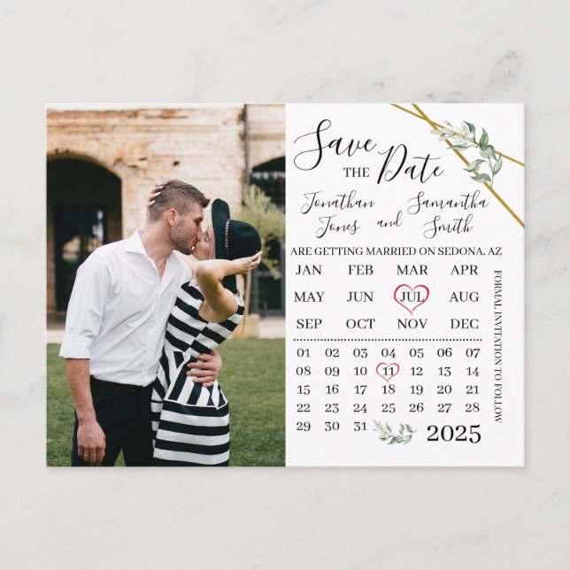 Postal Calendario fotográfico para salvar el día de la bo (Anverso)