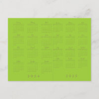 Calendario Grande de Impresión Amarillo Verde 2024