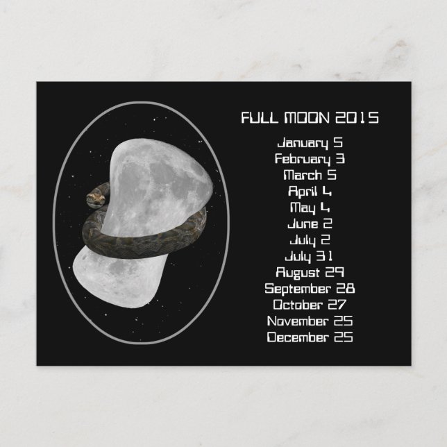Postal Calendario Luna Completo 2015 (Anverso)