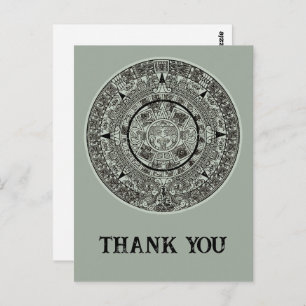 Postal Calendario maya 1 azteca mexicano de soles aztecos