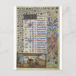 Postal Calendario medieval: Septiembre