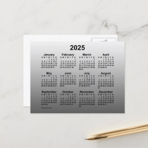 Postal Calendario Mini Blanco Desvanecido 2025 de Janz Po