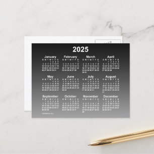 Postal Calendario Mini Faded Black 2025 de Janz