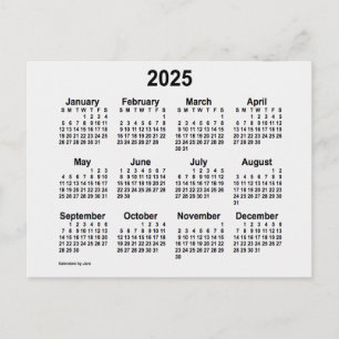 Postal Calendario Mini Humo Blanco 2025 de Janz