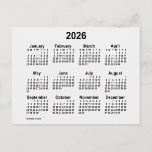 Postal Calendario Mini Humo Blanco 2026 de Janz