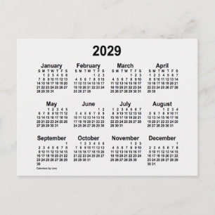 Postal Calendario Mini Humo Blanco 2029 de Janz
