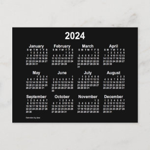 Postal Calendario Mini Neon Blanco 2024 de Janz