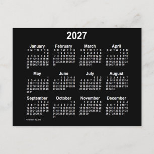 Postal Calendario Mini Neon Blanco 2027 de Janz
