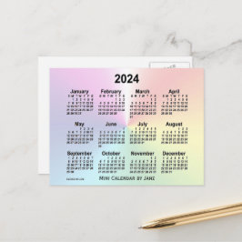Postal Calendario Mini Nube Arcoíris 2024 de Janz