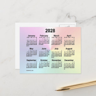 Postal Calendario Mini Nube Arcoíris 2028 de Janz