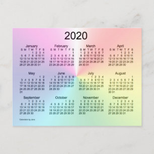 Postal Calendario Mini Shimmer 2020 de Janz