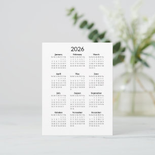 Postal Calendario Mínimo 2026