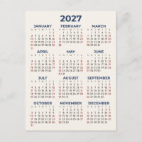 Calendario Mínimo Básico 2027 Tus Colores