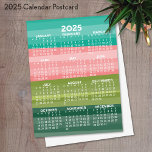 Postal Calendario - moderno patrón de rayas abstractas<br><div class="desc">Un calendario con un moderno paisaje abstracto. Para usuarios avanzados,  puede ir al área de diseño avanzado y cambiar los colores del calendario.</div>