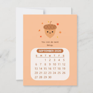 Postal Calendario Motivacional Kawaii de Septiembre de 20