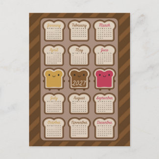 Postal Calendario Pan Kawaii 2027