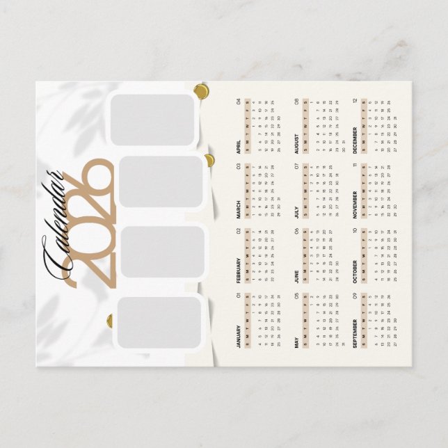 Postal calendario personalizado 2026 (Anverso)