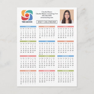 Postal Calendario personalizado 2027 Logotipo de empresa