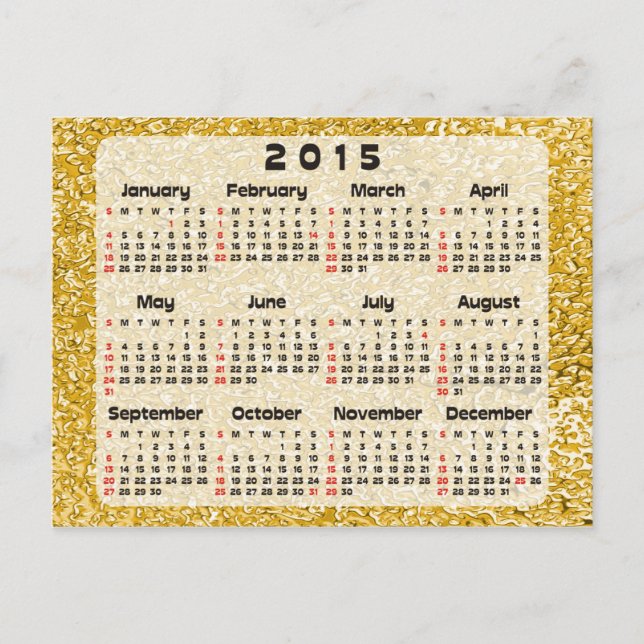 Postal Calendario personalizado + su propia foto / backgr (Anverso)