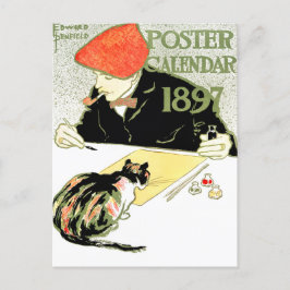 Postal Calendario poster - Edward Penfield - arte de gato