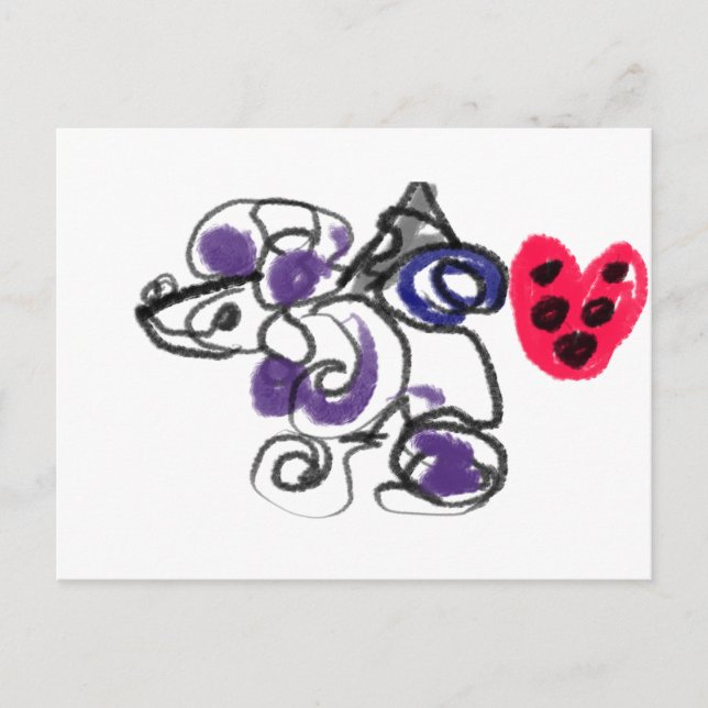 Postal Calentamiento de caniche (Anverso)