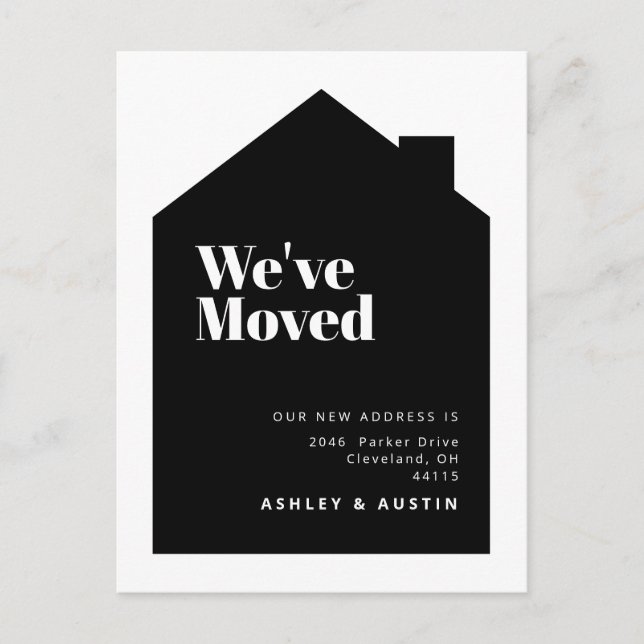 Postal Calentamiento de Casa Moderno Minimal Nos hemos Mu (Anverso)