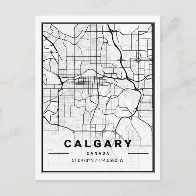 Postal Calgary Alberta Canada Travel City Map (Anverso)